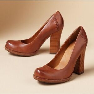 Kork-Ease Brown Leather Platform Pumps